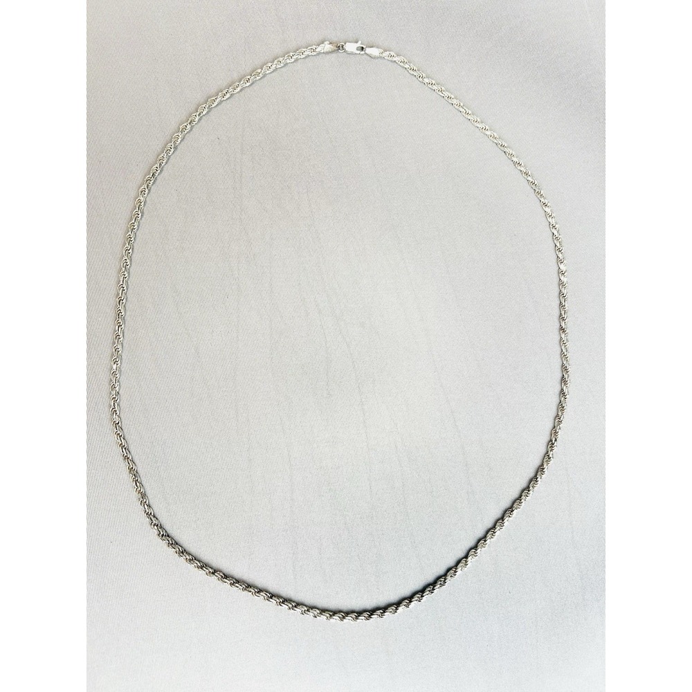 Sterling Silver Braided 30" Chain SIS Italy .925 Necklace‎ - Picture 2 of 5